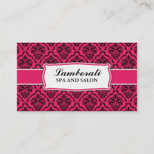 Elegant Professional Damask Floral Pattern Salon Business Card