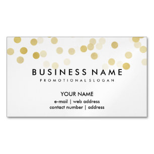Elegant Professional Faux Gold Foil Glitter Lights Magnetic Business Card
