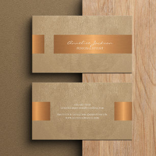 Elegant professional faux gold metallic beige business card