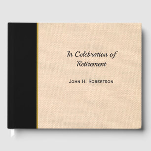 Elegant Professional Faux Tweed Retirement Guest Book