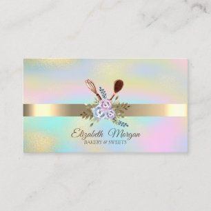 Elegant Professional Flowers Bakery Tools Business Card