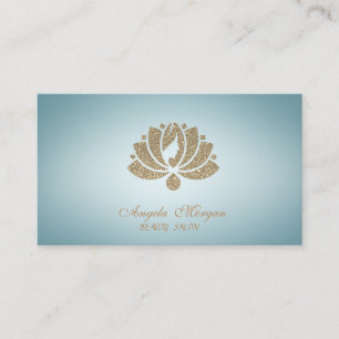 Elegant Professional Glitter Lotus Flower Women  Business Card