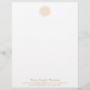 Elegant Professional Golden Flower of Life Letterhead