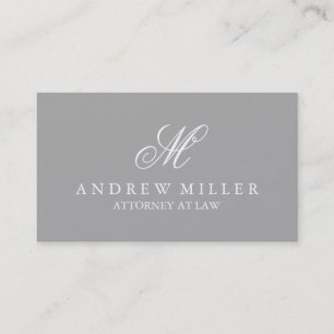Elegant Professional Grey and White Monogram Business Card