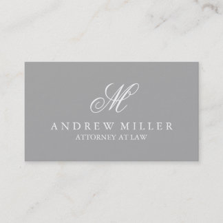 Elegant Professional Grey and White Monogram Business Card