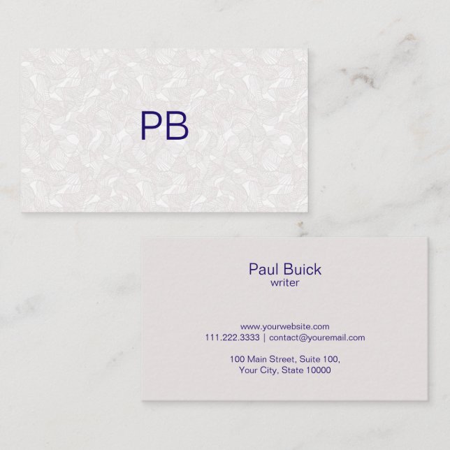 Elegant Professional Grey Pattern Bussines Card (Front/Back)