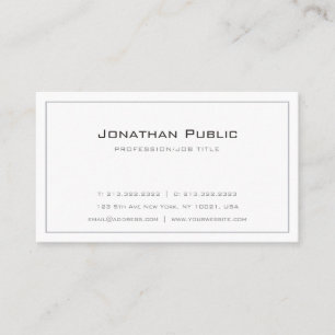 Elegant Professional Grey White Plain Modern Business Card
