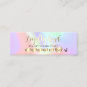Elegant Professional Hearts Colourful Holographic Loyalty Card