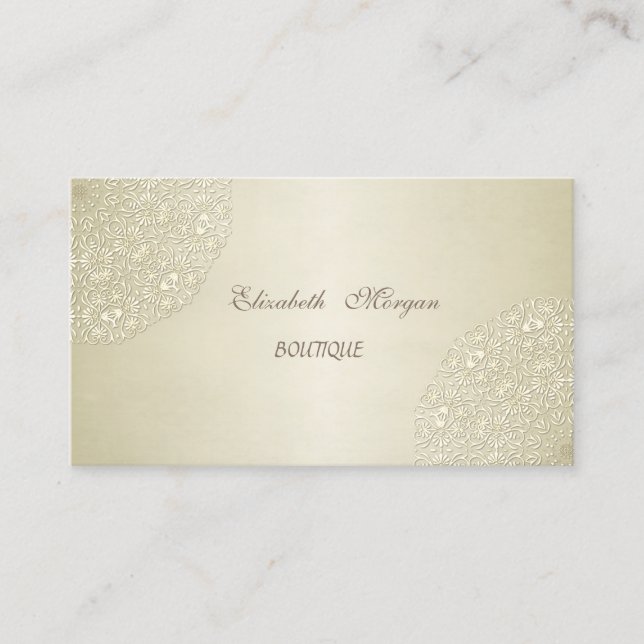 Elegant Professional, Lace Business Card (Front)
