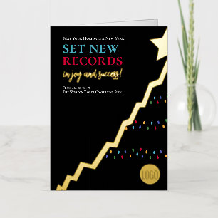 Elegant Professional line graph Christmas tree Foil Holiday Card