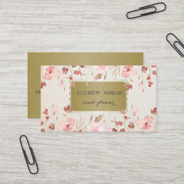 Elegant Professional Meadow Flowers  Business Card (Front/Back In Situ)