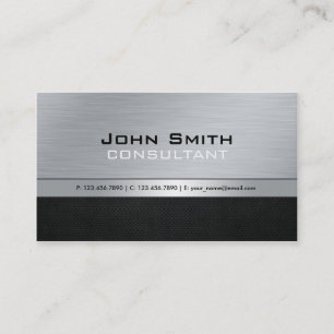 Elegant Professional Modern Black Silver Metal Business Card