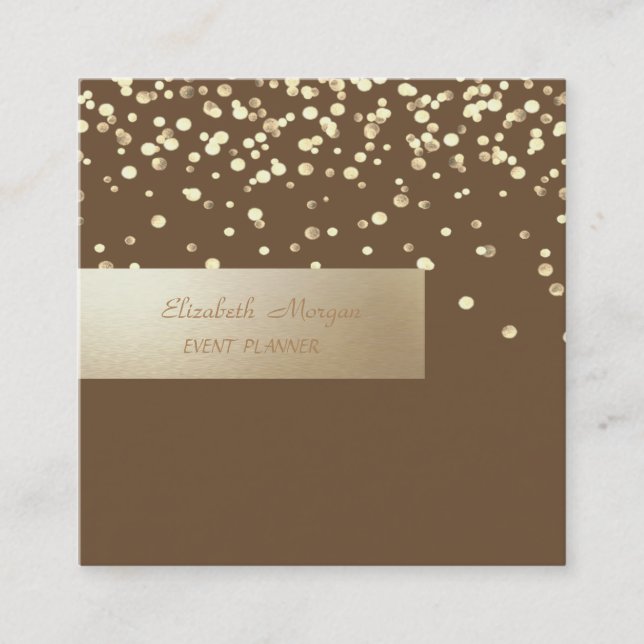 Elegant Professional, Modern,Confetti Square Business Card (Front)