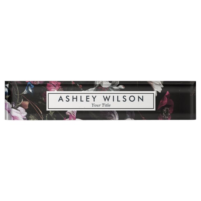 Elegant Professional Modern Floral Nameplate (Front)