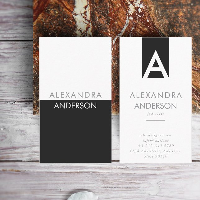 Elegant Professional Monogram Minimal Business Card (Elegant Professional Monogram Minimal Business Card)