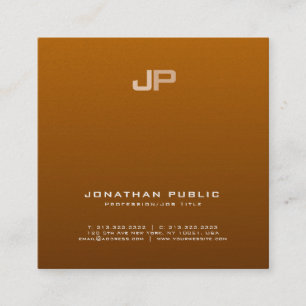 Elegant Professional Monogram Pearl Finish Luxury Square Business Card