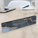Elegant Professional Navy Blue Gold Agate Geode Nameplate<br><div class="desc">An elegant modern addition to your desk,  this navy blue and gold agate name plate is easily customized with your own name and business title. If you would like this design in other colorways or on other products,  please contact me through Zazzle.</div>