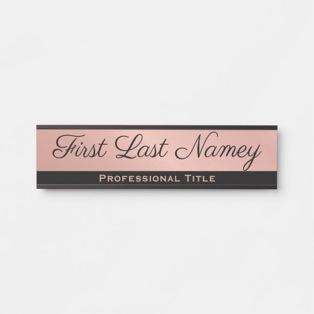 Elegant Professional Office Door Sign Rose Gold (Front)