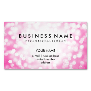 Elegant Professional Pink Glitter Lights Magnetic Business Card