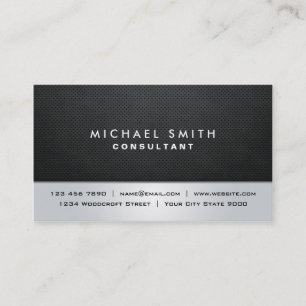 Elegant Professional Plain Black Silver Modern Business Card