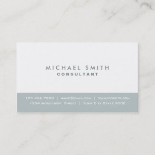 Elegant Professional Plain Modern Grey and White Business Card