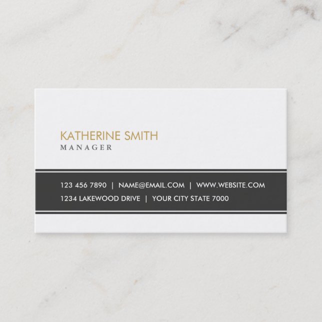 Elegant Professional Plain Simple Black and White Business Card (Front)