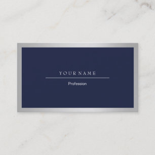 Elegant Professional Silver Grey White Frame Metal Business Card