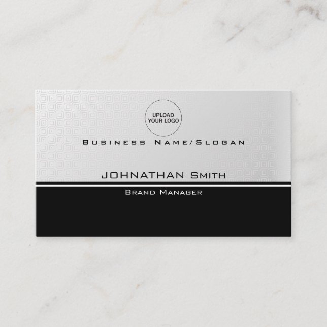 Elegant Professional Simple Minimal QR Code Logo Business Card (Front)