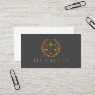Elegant Professional Simple Minimalist Lawyer  Business Card