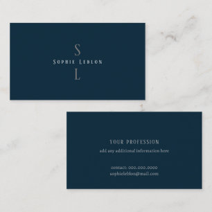 Elegant Professional Simple Minimalist Monogram Calling Card