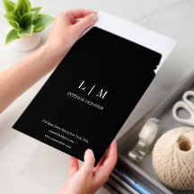 Elegant Professional Simple Monogram Black
