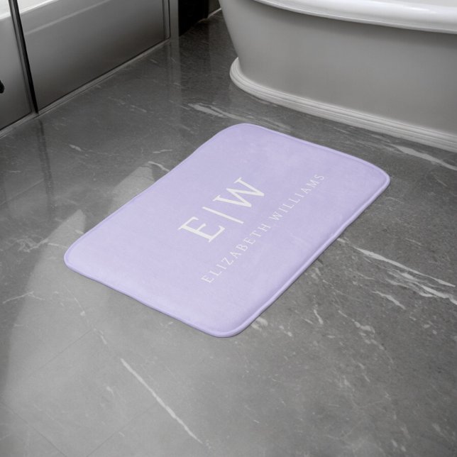 Elegant Professional Simple Monogram Minimalist Bath Mat (Creator Uploaded)