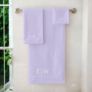 Elegant Professional Simple Monogram Minimalist Bath Towel Set