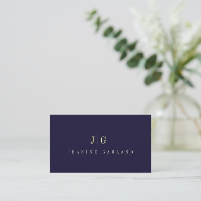 Elegant Professional Simple Monogram Minimalist Bu Business Card (Standing Front)