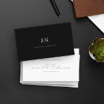 Elegant Professional Simple Monogram Minimalist Business Card<br><div class="desc">Modern elegant business card with your monogram on the front in an upscale typography layout. Professional and simple customization. This is the ivory and black.</div>