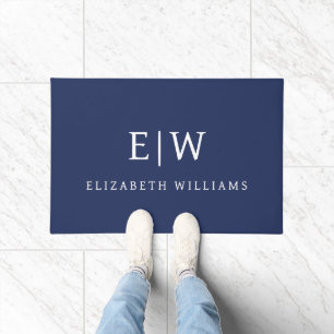 Elegant Professional Simple Monogram Minimalist Doormat