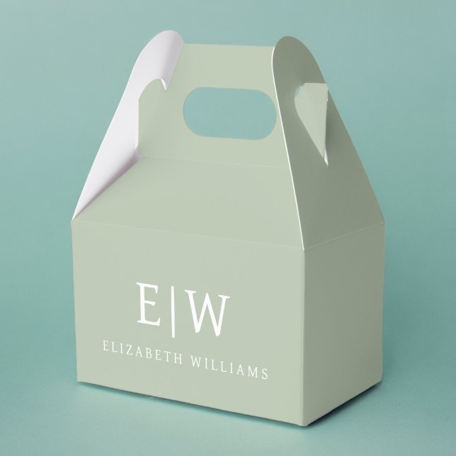 Elegant Professional Simple Monogram Minimalist Favor Box (Creator Uploaded)