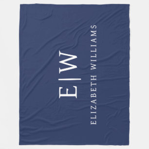 Elegant Professional Simple Monogram Minimalist Fleece Blanket