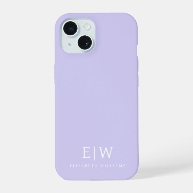 Elegant Professional Simple Monogram Minimalist iPhone 15 Case (Back)