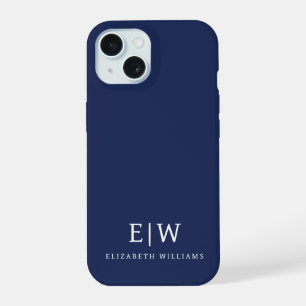 Elegant Professional Simple Monogram Minimalist iPhone 15 Case