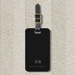 Elegant Professional Simple Monogram Minimalist Luggage Tag<br><div class="desc">Modern elegant luggage tag with your monogram in an upscale typography layout. Professional and simple customization.</div>