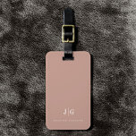 Elegant Professional Simple Monogram Minimalist Luggage Tag<br><div class="desc">Modern elegant luggage tag with your monogram in an upscale typography layout. Professional and simple customization.</div>