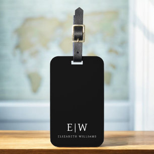 Elegant Professional Simple Monogram Minimalist Luggage Tag