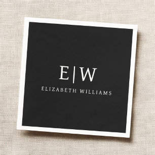Elegant Professional Simple Monogram Minimalist Napkin