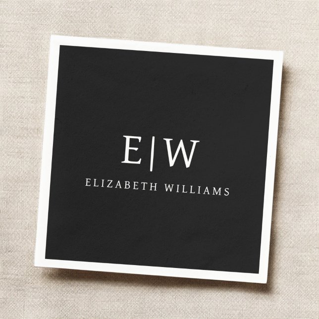 Elegant Professional Simple Monogram Minimalist Napkin (Creator Uploaded)