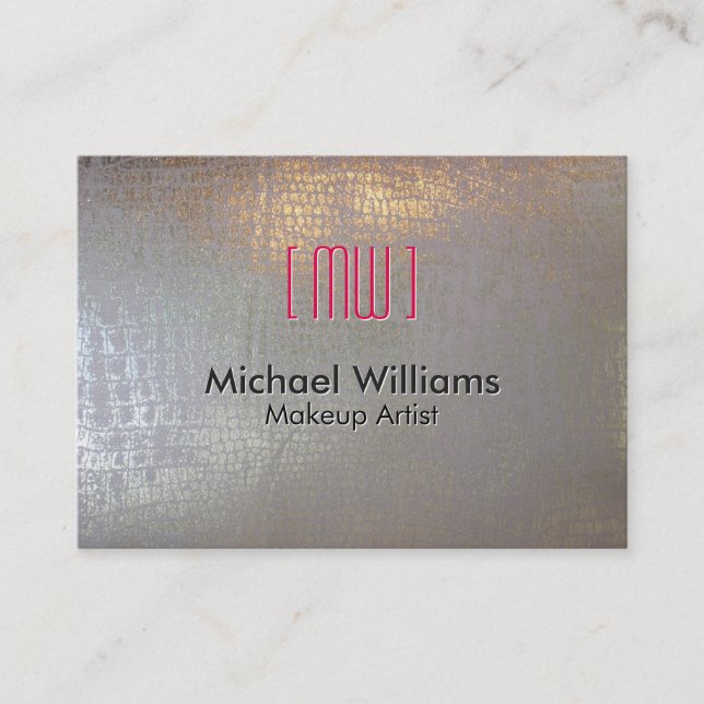 Elegant Professional Skin Crocodile Reptile Silver Business Card (Front)