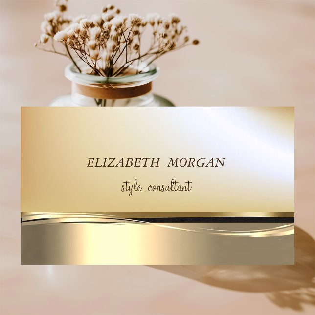 Elegant Professional  Stylish Faux Gold Business Card (Creator Uploaded)