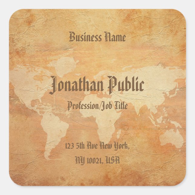 Elegant Professional Template Creative Nostalgic Square Sticker (Front)