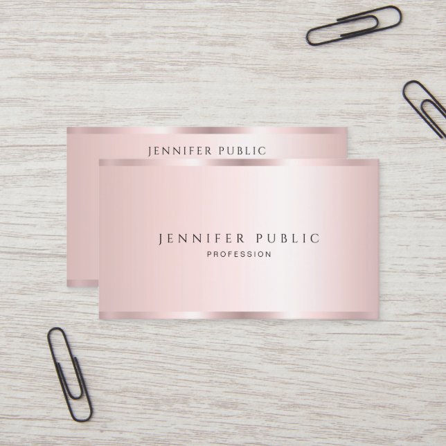Elegant Professional Template Luxury Rose Gold Business Card (Front/Back In Situ)