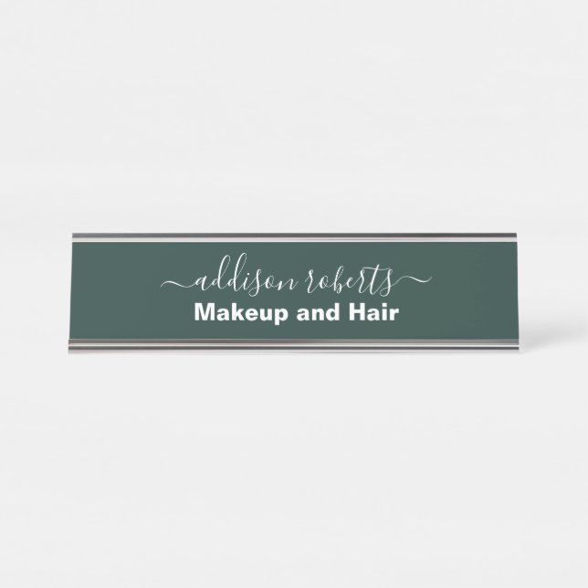 Elegant Professional Terracotta Boho  Desk Name Pl Desk Name Plate (Front)